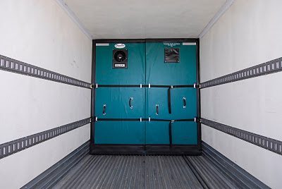 Insulated bulkhead inside of a Refrigerated Trailer used for refrigerated trucking shipments